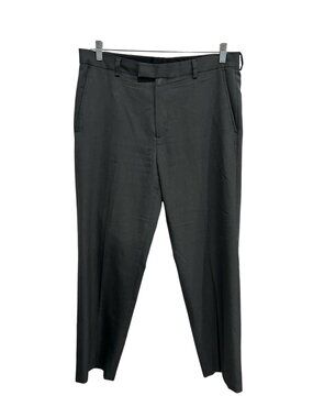 Kenneth Cole Reaction 34x32 Men Gray Flat Front Dress Pants Minimalist Old Money